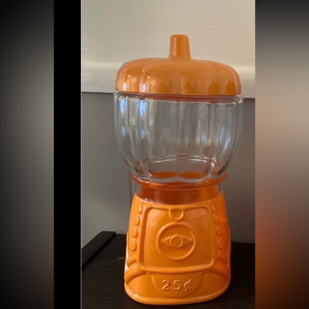 Target Bulls Eye Pumpkin Gumball Machine Shaped Glass Containers-New